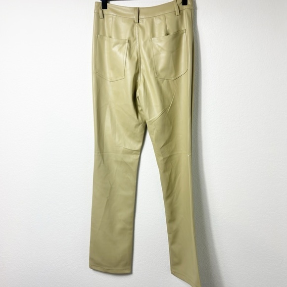 WHO WHAT WEAR SIZE 26 WOMEN BEIGE FAUX LEATHER PANTS NEW WITHOUT TAGS - Picture 5 of 5